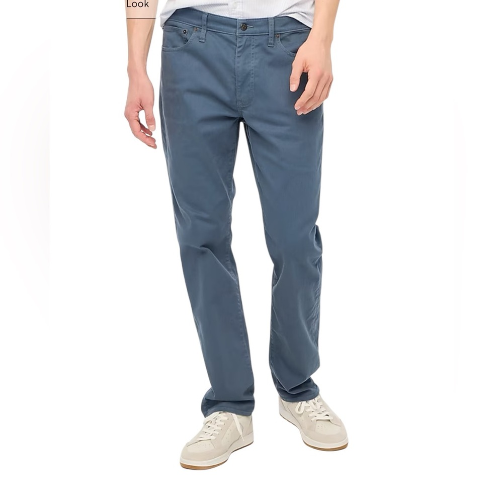 J.Crew Factory Slim Fit Garment Dyed 5-Pocket Pant in Opal Blue (31x30) - Picture 2 of 8